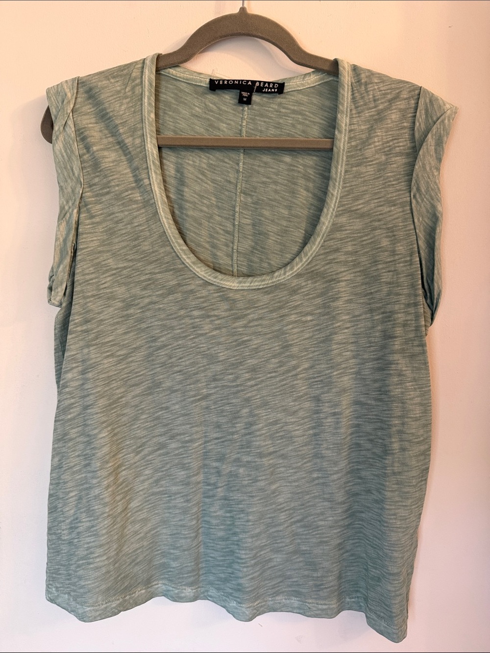 Veronica Beard Scoop Neck Sleeveless cotton Top green Size medium